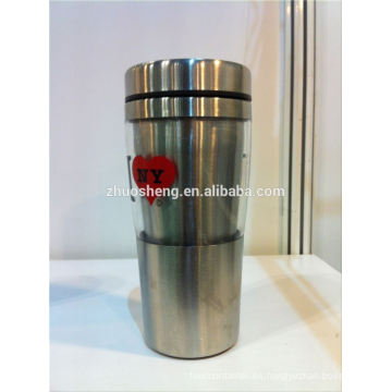 ventas por mayor alta calidad colorido S.S interior plástico exterior aislado café taza taza con asa